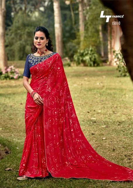 Lt Rajkanya Fancy Party Wear Wholesale Georgette Sarees Catalog
